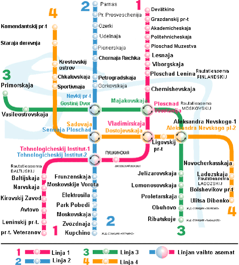 Pietarin metron kartta